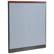 60-1/4"W x 65-1/2"H Deluxe Office Partition Panel with Pass Thru Cable, Blue