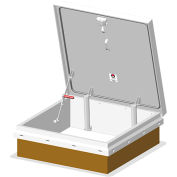 JL Industries / Activar RHDG-4WT Weathertight Roof Hatch, Galvanized, 36"Lx36"W