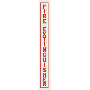 Vertical Decal Fire Extinguisher, Red Lettering On Clear Film