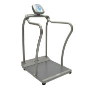 Health O Meter Digital Bariatric Platform Scale 1000 x 0.2lb/454 x 0.1kg w/Wheels, Handrails, 2101KL