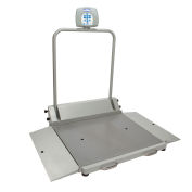 Health O Meter Digital Wheelchair Dual Ramp Scale 1000 x 0.2lb/454 x 0.1kg, Portable, 2610KL