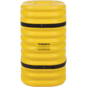 9" Round Opening, 42" High, Eagle Column Protector, Yellow with Black Straps, 1709