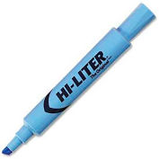 Avery Hi-Liter Desk Style Highlighter, Chisel Tip, Light Blue Ink, Dozen