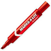 Avery Marks-A-Lot Permanent Marker, Chisel Tip, Red Ink, Dozen