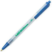 Bic Ecolutions Clic Stic Retractable Ball Pen, Medium, Blue Ink, Dozen