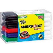 Avery Marks-A-Lot Pen Style Dry Erase Marker, Fine Tip, Assorted Ink, 24/Pack