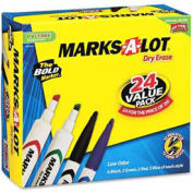 Avery® Marks-A-Lot Desk Style Dry Erase Marker, Chisel/Bullet Tip, Assorted Ink, 24/Pack