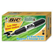 Bic® Great Erase Grip Dry Erase Marker, Chisel Tip, Black Ink, Dozen