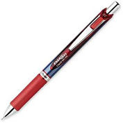 Pentel EnerGel Retractable Gel Pen, Refillable, Metal Tip, 0.7mm, Red Ink