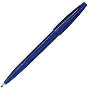 Pentel Sign Pen, Water-Based Ink, Fiber Tip, Fine, Blue Barrel/Ink, Dozen