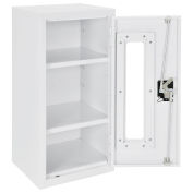 Assembled Clear View Wall Storage Cabinet, 13-3/4x12-3/4x30, Off White