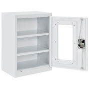 Assembled Clear View Wall Storage Cabinet, 18x12x26, Off White