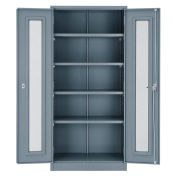 Unassembled Storage Cabinet With Expanded Metal Door, 36x18x78, Gray