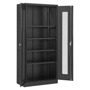 Unassembled Storage Cabinet With Expanded Metal Door, 36x18x78, Black