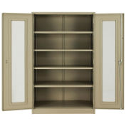 Unassembled Storage Cabinet With Expanded Metal Door, 48x24x78, Tan