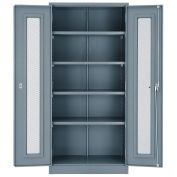 Assembled Storage Cabinet With Expanded Metal Door, 36x18x78, Gray