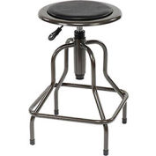Vinyl Industrial Stool Without Backrest - Pneumatic Height Adjustment  Charcoal Gray