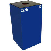 Witt Industries 28GC01-BL Steel Recycling Container with Bottle & Can Opening, 28 Gallon Cap, Blue