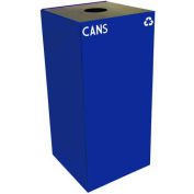 Witt Industries 32GC01-BL Steel Recycling Container with Bottle & Can Opening, 32 Gallon Cap, Blue