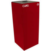Witt Industries 36GC01-SC Steel Recycling Container with Bottle & Can Opening, 36 Gallon Cap, Red