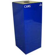 Witt Industries 36GC01-BL Steel Recycling Container with Bottle & Can Opening, 36 Gallon Cap, Blue