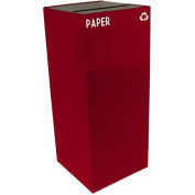Witt Industries 36GC02-SC Steel Recycling Container with Paper Slot Opening, 36 Gallon Cap, Red