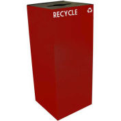 Witt Industries 36GC04-SC Steel Recycling Container with Combo Opening, 36 Gallon Cap, Red