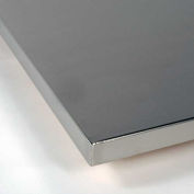 Worksurface, #4 Brushed 16 Gage Wrapped & Polished Corners, PB Core, 72"W X 24"D X 1-1/2"H