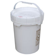 Vestil PAIL-SCR-5-W, 5 Gallon Screw-Top Plastic Pail & Lid - White