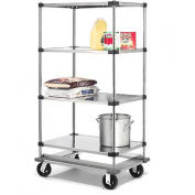 Nexel Stainless Steel  Shelf Truck with Dolly Base, 48x18x70, 1600 Lb. Cap.