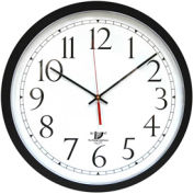 16.5" Round SelfSet Wall Clock, Plastic Case, Black