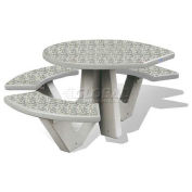 66" ADA Compliant Concrete Oval Picnic Table, Misty Gray