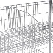 Nexel WBD18C Wire Shelf Basket Divider 18"D x 10"H, Steel, Silver
