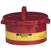 Justrite 10771 Bench Can, 3-Gallon, Yellow