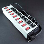 Multi-Outlet Power Unit, 125V, 15A, 13"L, 8 Outlets, 6' Cord, UL209BC