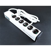 Multi-Outlet Power Unit, 13-1/4"L, 6 Outlets, 6' Cord
