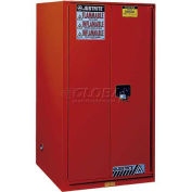 Paint & Ink Cabinet, 96 Gallon, 2 Door, Self-Close, 34"W x 34"D x 65"H, Red