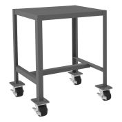 Durham Mfg. Mobile Machine Table, Steel Square Edge, 27-1/4"W x 20-3/4"D x 30-1/4"H, Gray