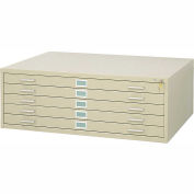 Safco 4998TSR 5-Drawer Steel Flat File for 36" x 48" Documents, Tropic Sand