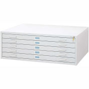 Safco 4998WHR 5-Drawer Steel Flat File for 36" x 48" Documents, White