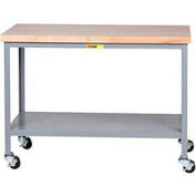 Mobile Buthcer Block Table, Open Base, 48 x 30
