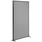 36-1/4"W x 72"H Freestanding Office Partition Panel, Gray