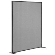 48-1/4"W x 60"H Freestanding Office Partition Panel, Gray