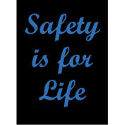 NoTrax Safety Message Mat, Safety Is For Life, 36x60", Black