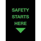NoTrax Safety Message Mat, Safety Starts Here, 48x72", Black
