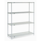 Nexel Stainless Steel Wire Shelving, 48"W x 18"D x 86"H