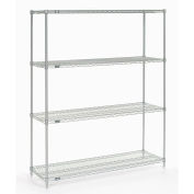Nexel Stainless Steel Wire Shelving, 54"W x 18"D x 86"H