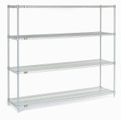 Nexel Stainless Steel Wire Shelving, 72"W x 18"D x 86"H