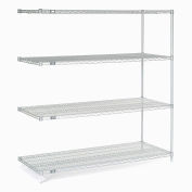 Nexel Stainless Steel Wire Shelving Add-On, 54"W x 18"D x 86"H