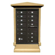 Decorative Stucco CBU Mailbox Center Column Only, SHORT Pedestal in Burnt Tuscan